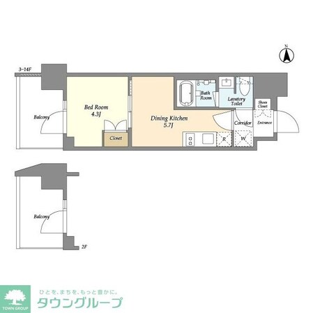 ジオエント上野稲荷町の物件間取画像